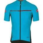 Мужская веломайка Castelli Perfetto Light 2 Sky Blue — мужская веломайка с коротким рукавом, полный вид спереди