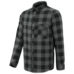 Мужская велорубашка IXS Carve Digger Graphite Black — рубашка в серо-чёрную клетку, студийный фронтальный ракурс
