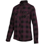 Женская велорубашка IXS Carve Digger Raisin Black — рубашка в клетку, студийный фронтальный ракурс