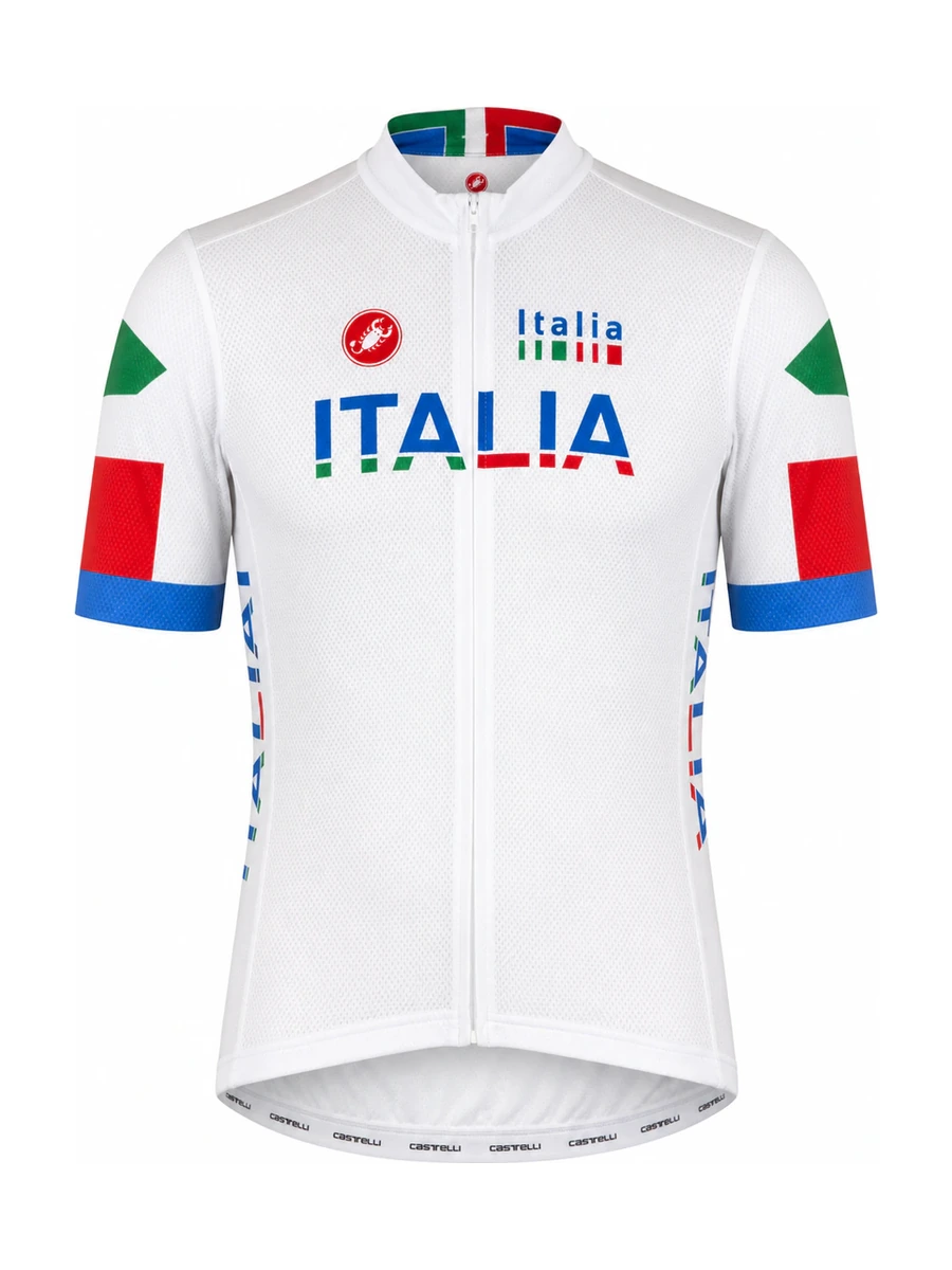 Летняя джерси Castelli Vintage Italia White — вид спереди