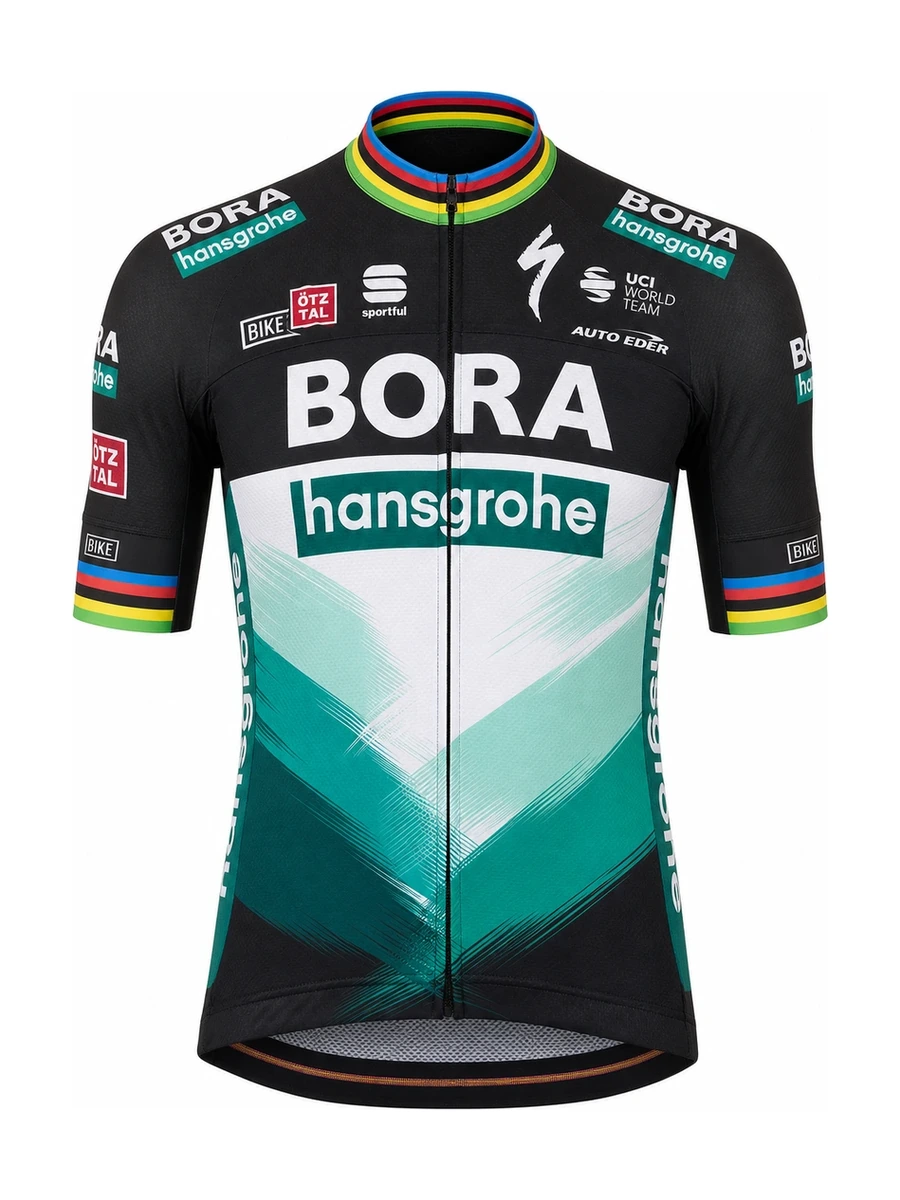 Летняя джерси Sportful Bora BodyFit Team Black/Green — вид спереди